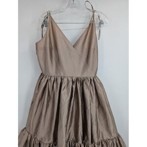 Bloni‎ Anthropologie NWT Champagne Bronze Tiered Formal Dress Medium